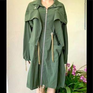 UN3D lightweight army green trench coat one size